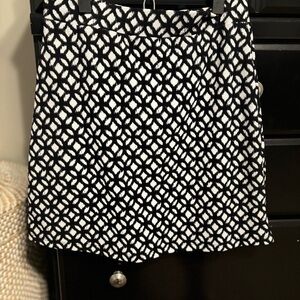Black geometric a line skirt